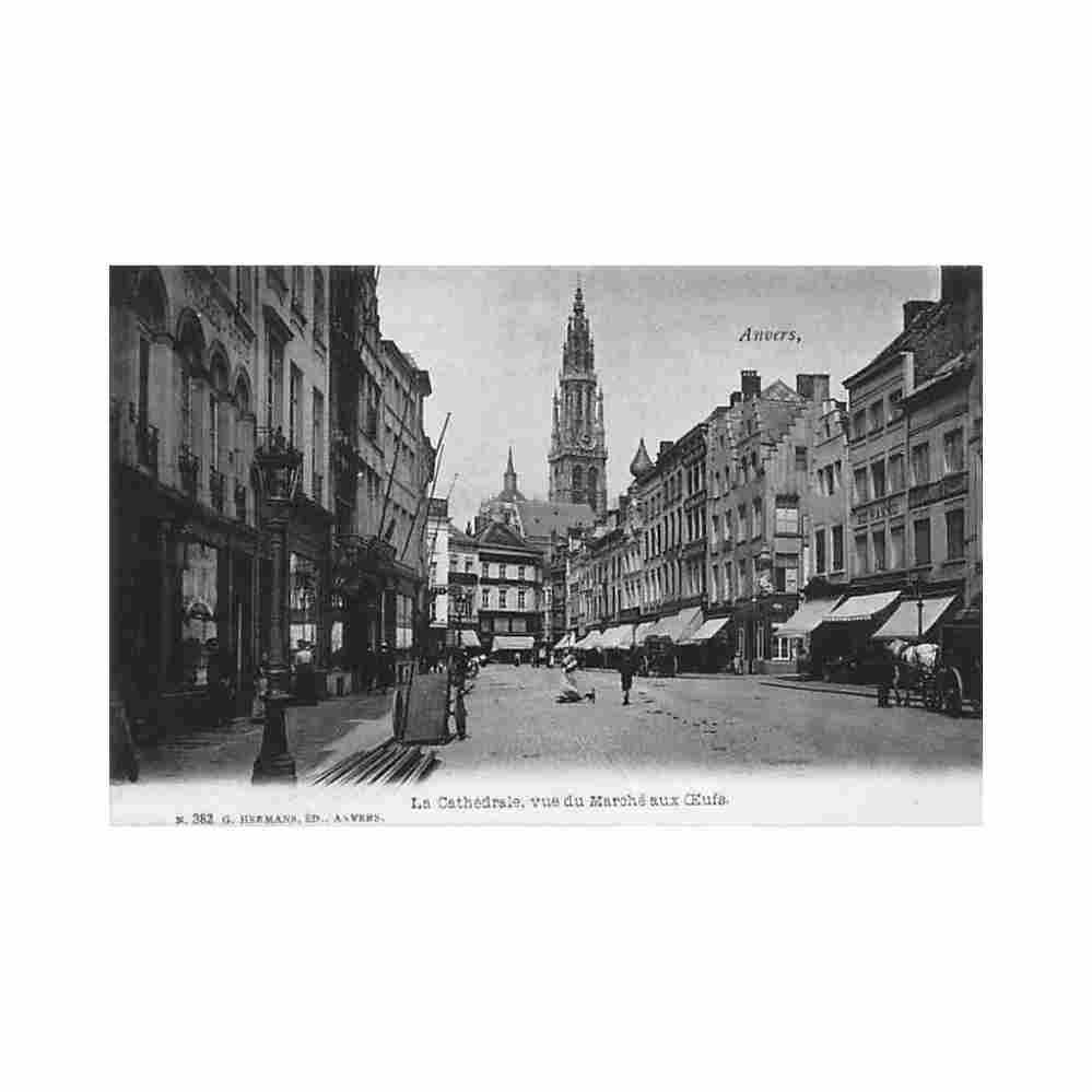 belgie antwerpen eiermarkt kathedraal Vintage A4 Photo Print