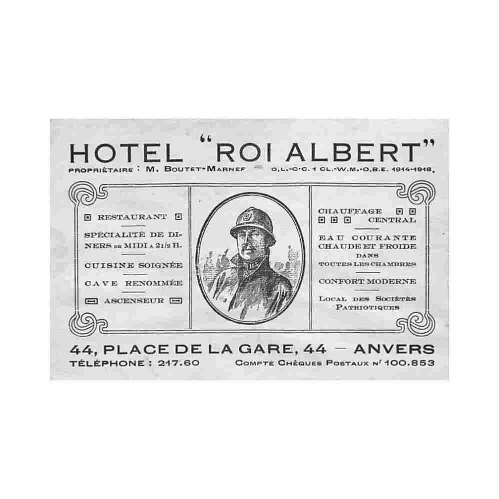belgie antwerpen hotel roi albert stationsplein 44 Vintage A4 Photo Print