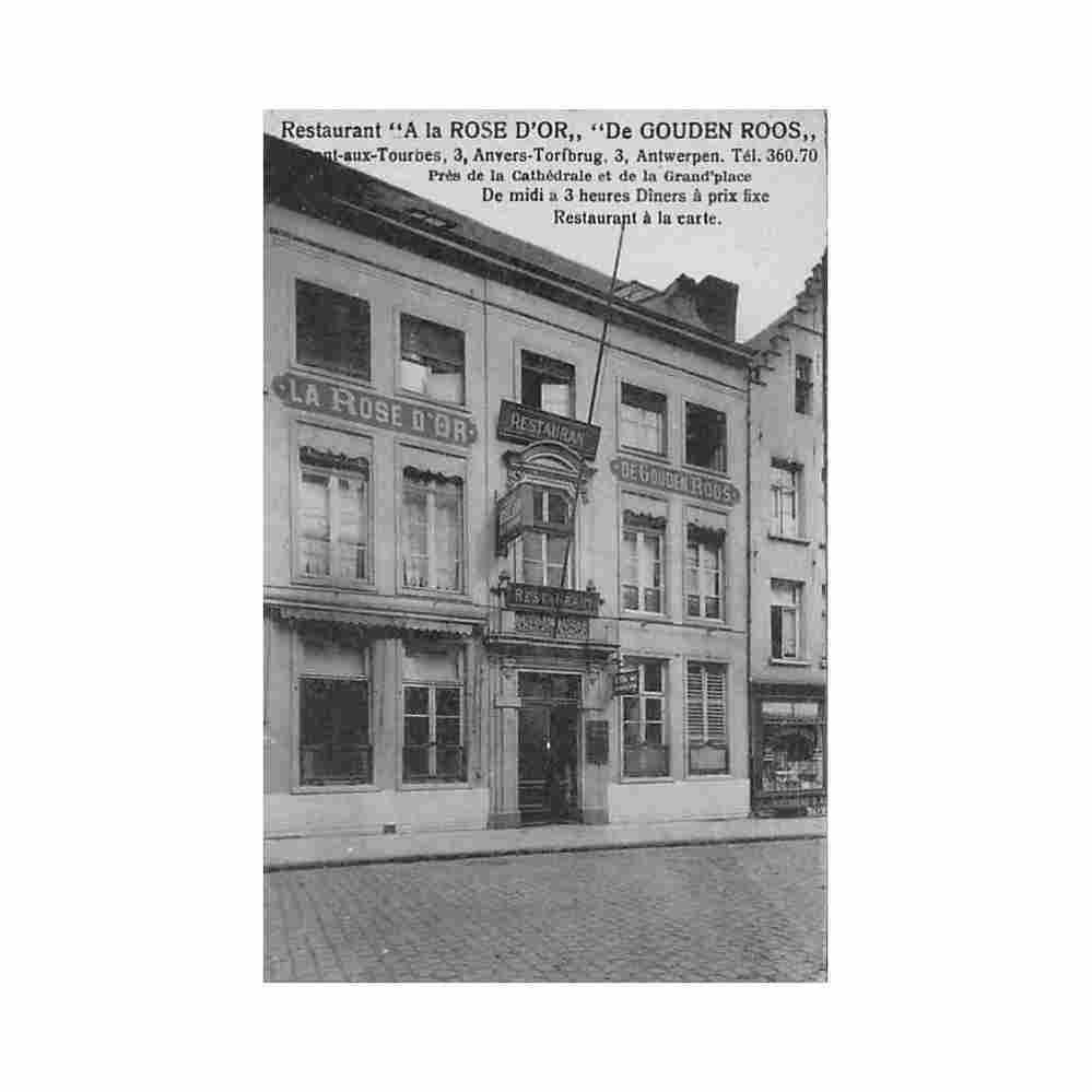 belgie antwerpen restaurant de gouden roos turfbrug 3 Vintage A4 Photo Print