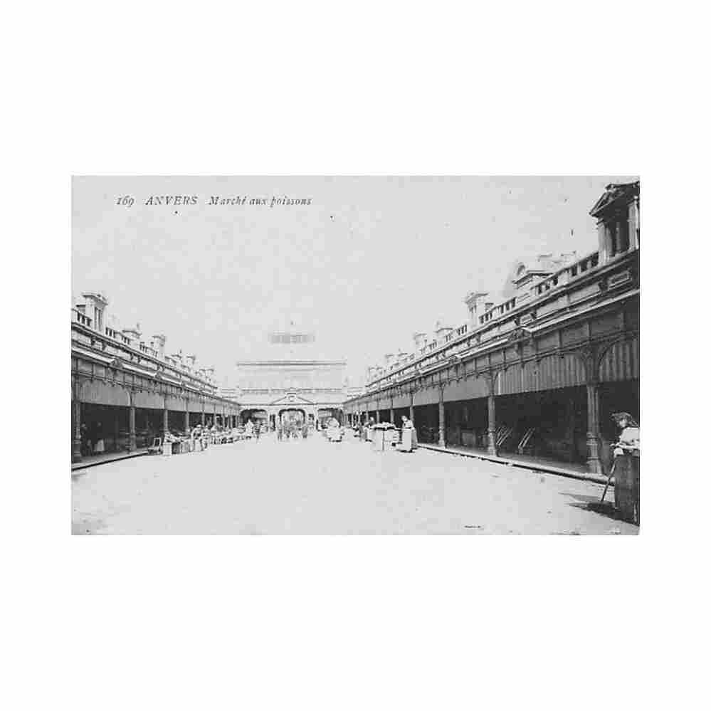 belgie antwerpen vismarkt Vintage A4 Photo Print