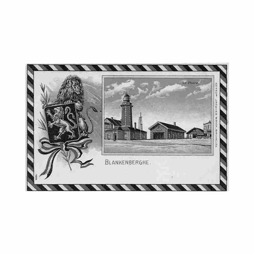 belgie blankenberge w vl vuurtoren Vintage A4 Photo Print
