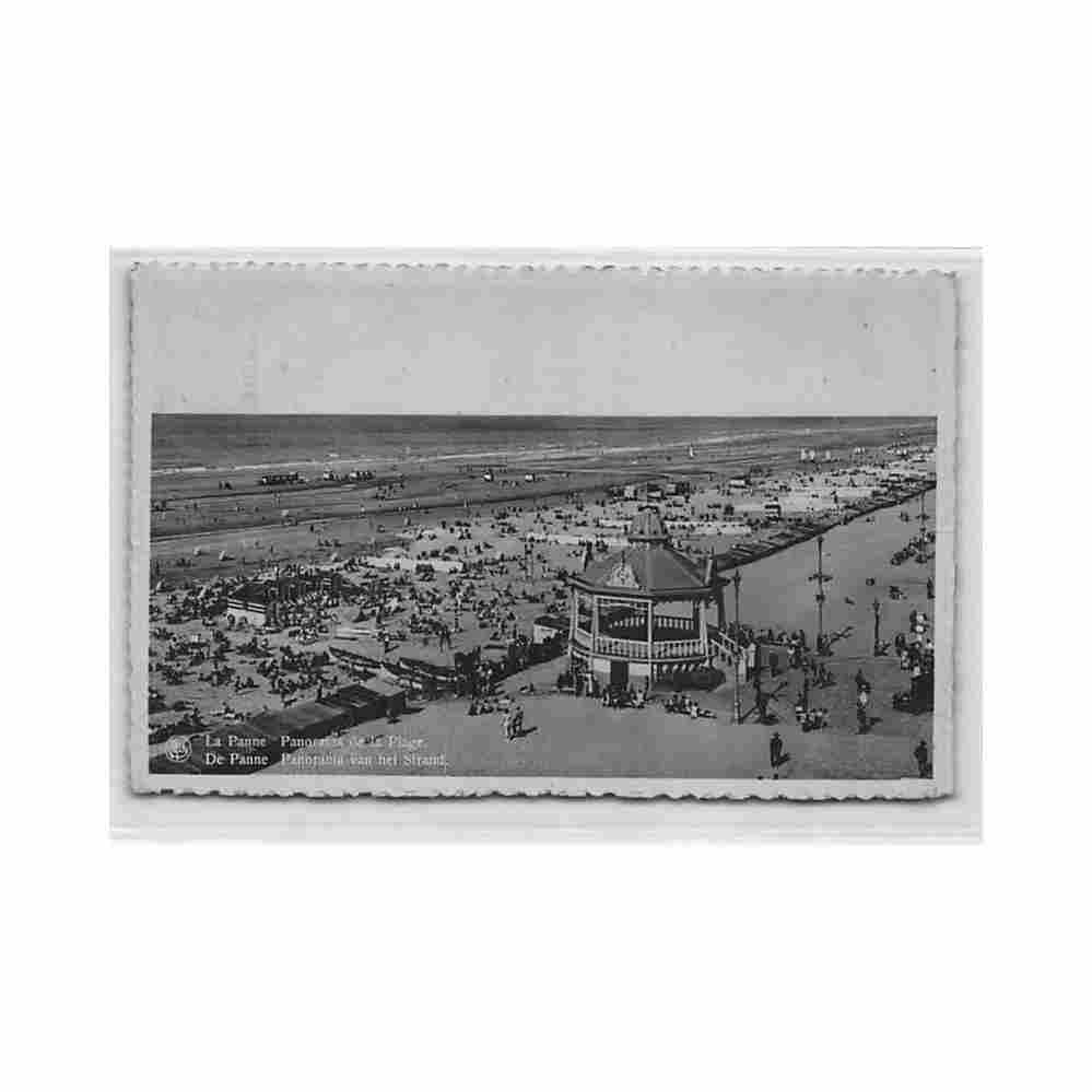 belgie de panne w vl panorama van het strand Vintage A4 Photo Print