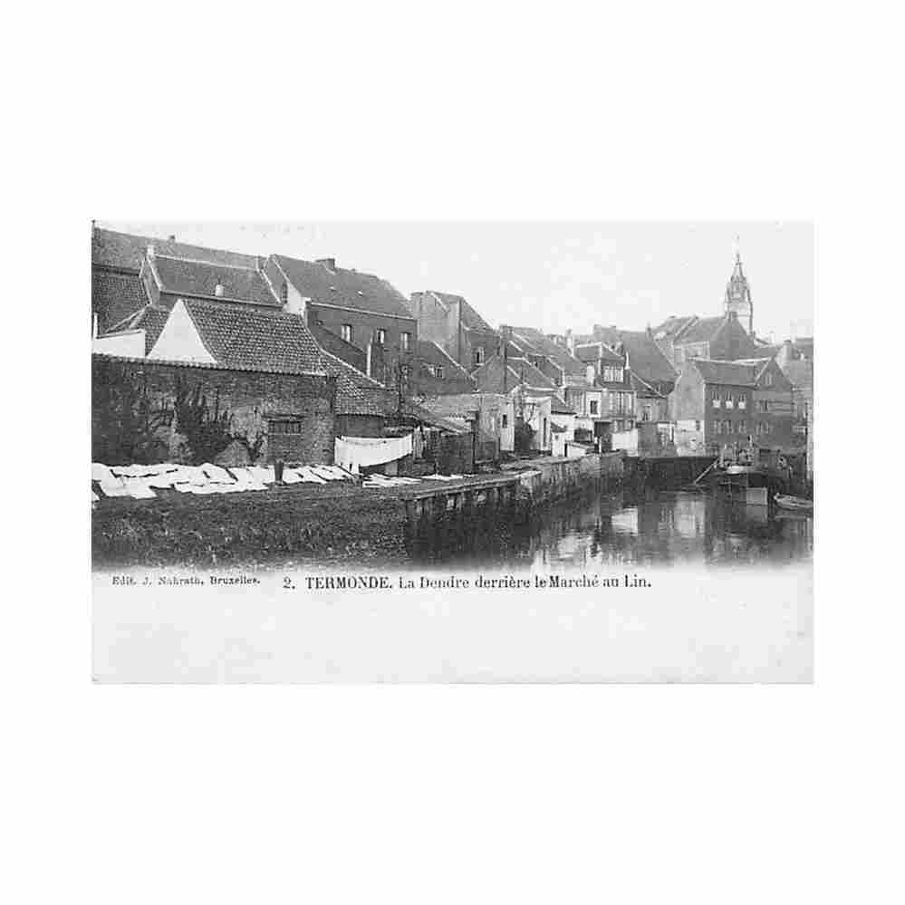 belgie dendermonde o vl de dender achter de vlasmarkt Vintage A4 Photo Print