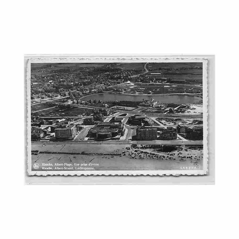 belgie knokke w vl albert strand luchtopname Vintage A4 Photo Print