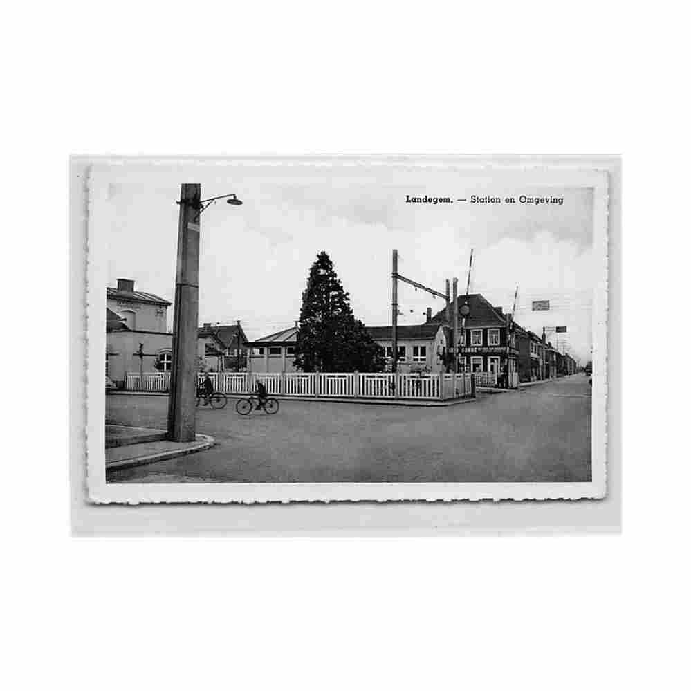 belgie landegem o vl station en omgeving Vintage A4 Photo Print