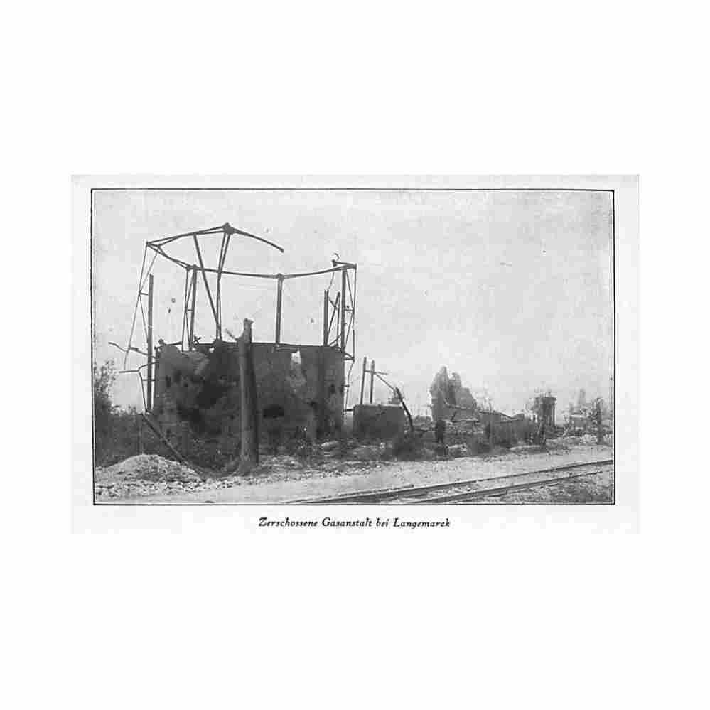 belgie langemark w vl beschadigde gasfabriek eerste wereldoorlog Vintage A4 Photo Print