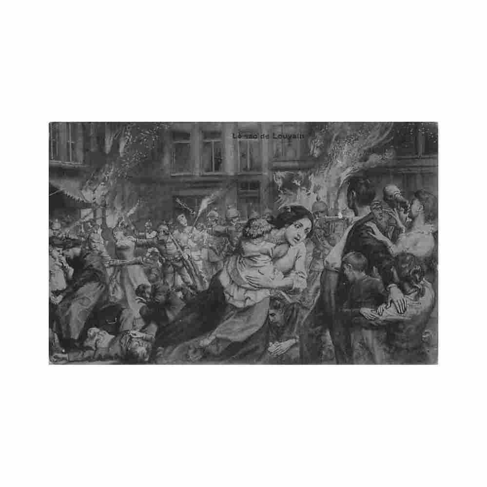 belgie leuven vl br de plundering van leuven eerste oorlog Vintage A4 Photo Print