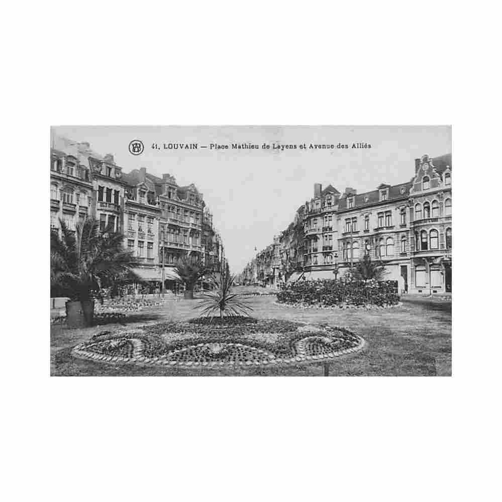 belgie leuven vl br mathieu de layensplein en bondgenotenlaan Vintage A4 Photo Print