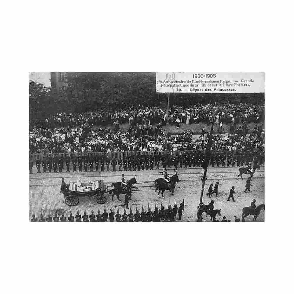 belgique bruxelles 75eme anniversaire de l independance grande fete patriotique du 21 juillet1905 sur la place poelaert Vintage A4 Photo Print