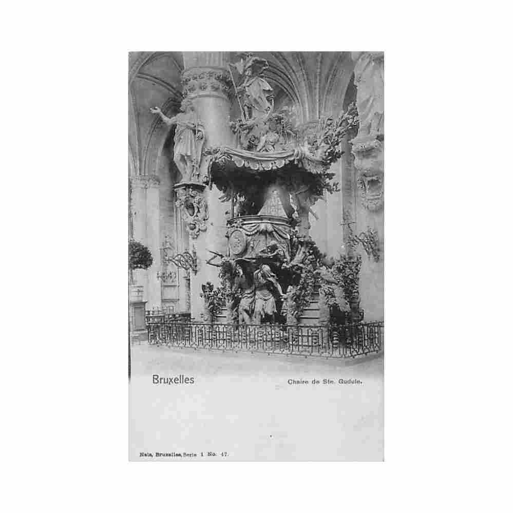 belgique bruxelles chaire de sainte gudule ed nels serie 1 n 47 Vintage A4 Photo Print