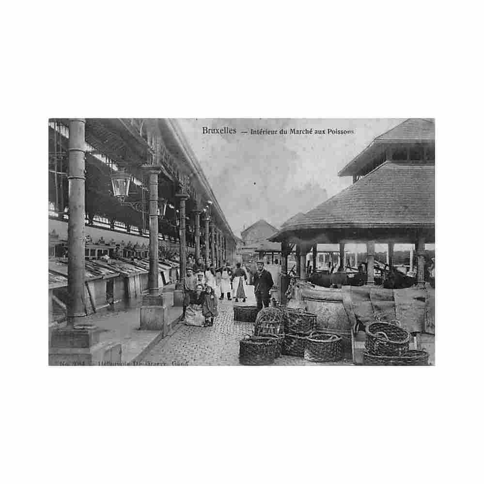 belgique bruxelles interieur du marche aux poissons ed de graeve 3084 Vintage A4 Photo Print