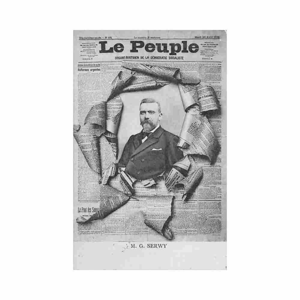 belgique bruxelles journal eclate le peuple m g serwy ed th van den heuvel Vintage A4 Photo Print