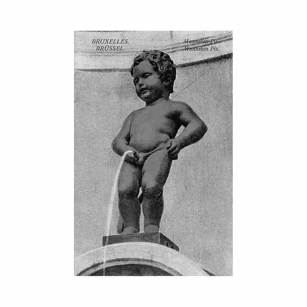 belgique bruxelles manneken pis Vintage A4 Photo Print