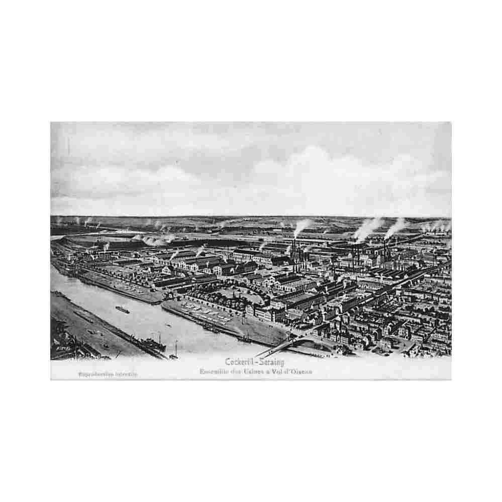 belgique cockerill seraing liege ensemble des usines a vol d oiseau Vintage A4 Photo Print