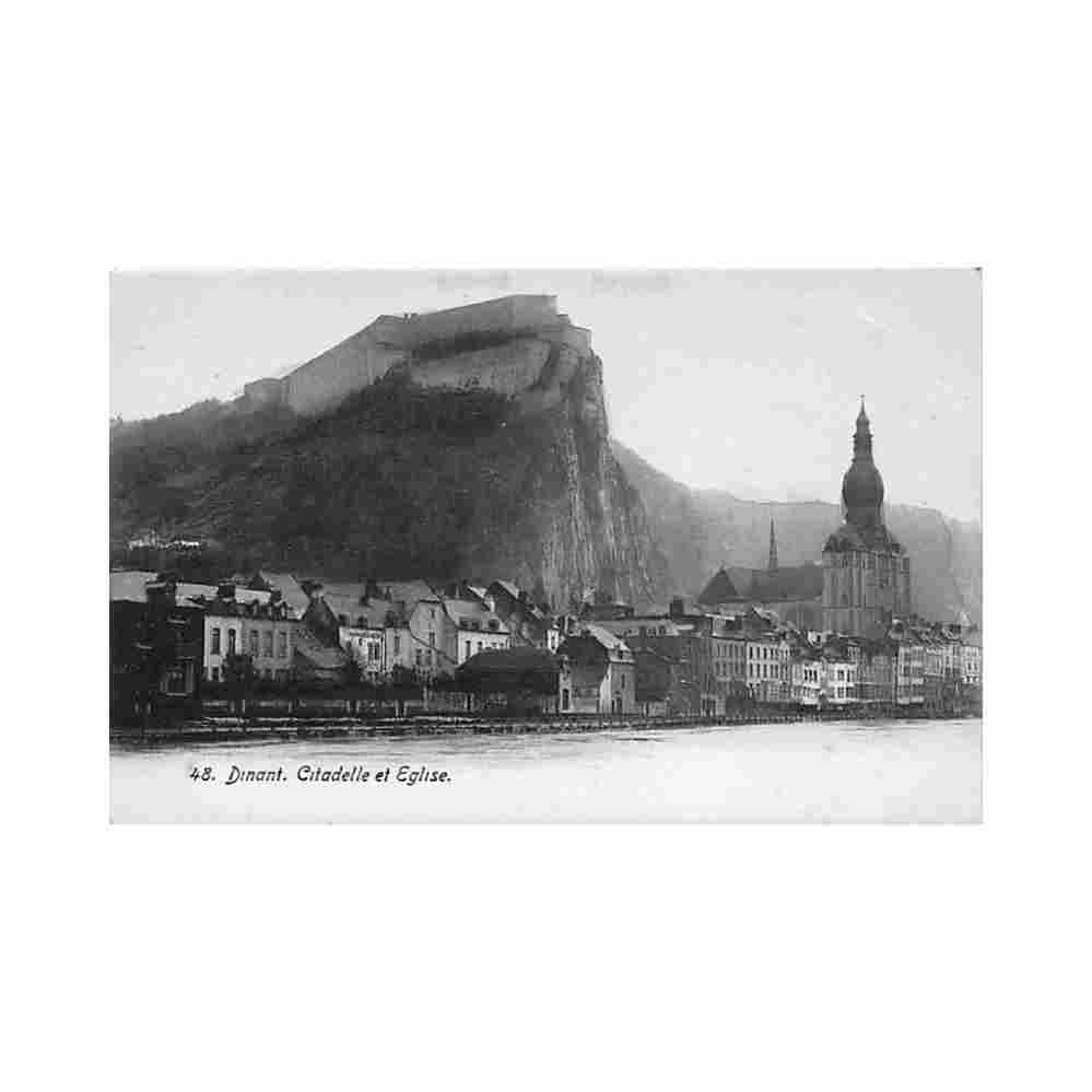 belgique dinant namur citadelle et eglise Vintage A4 Photo Print