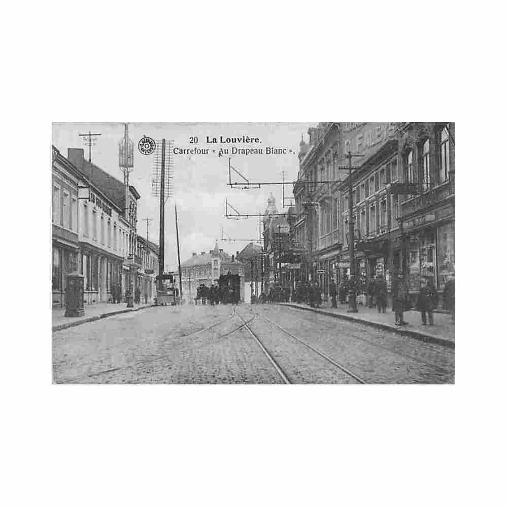 belgique la louviere hainaut carrefour au drapeau blanc Vintage A4 Photo Print