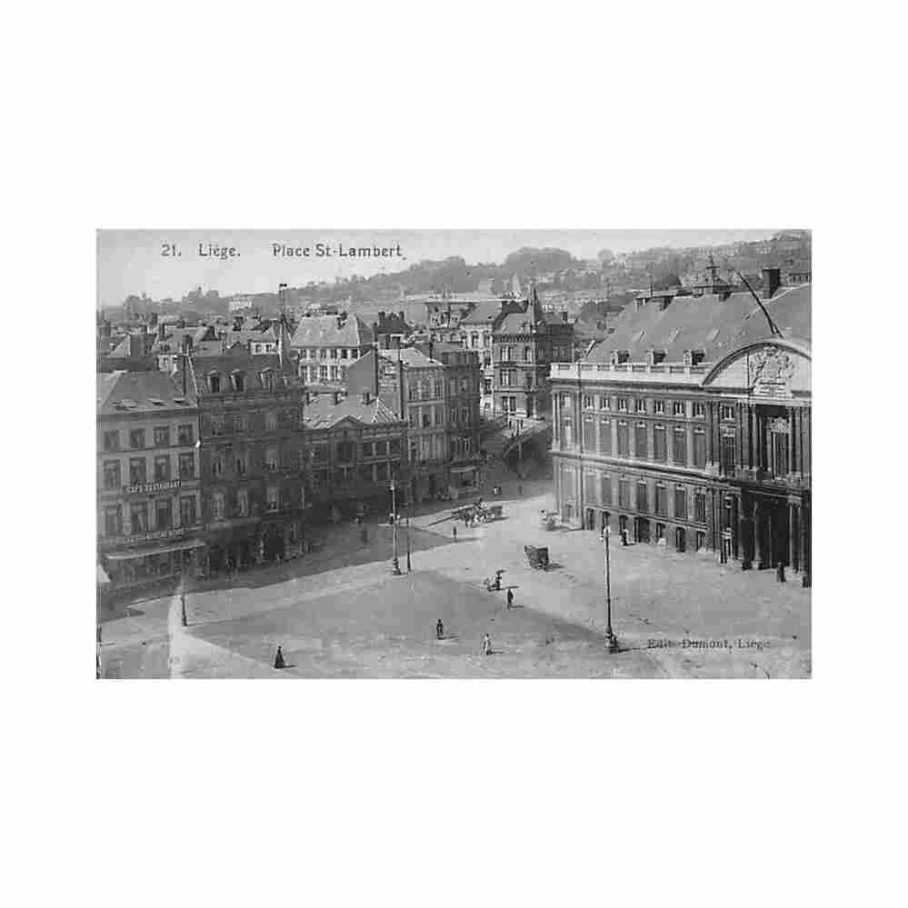 belgique liege place saint lamber Vintage A4 Photo Print