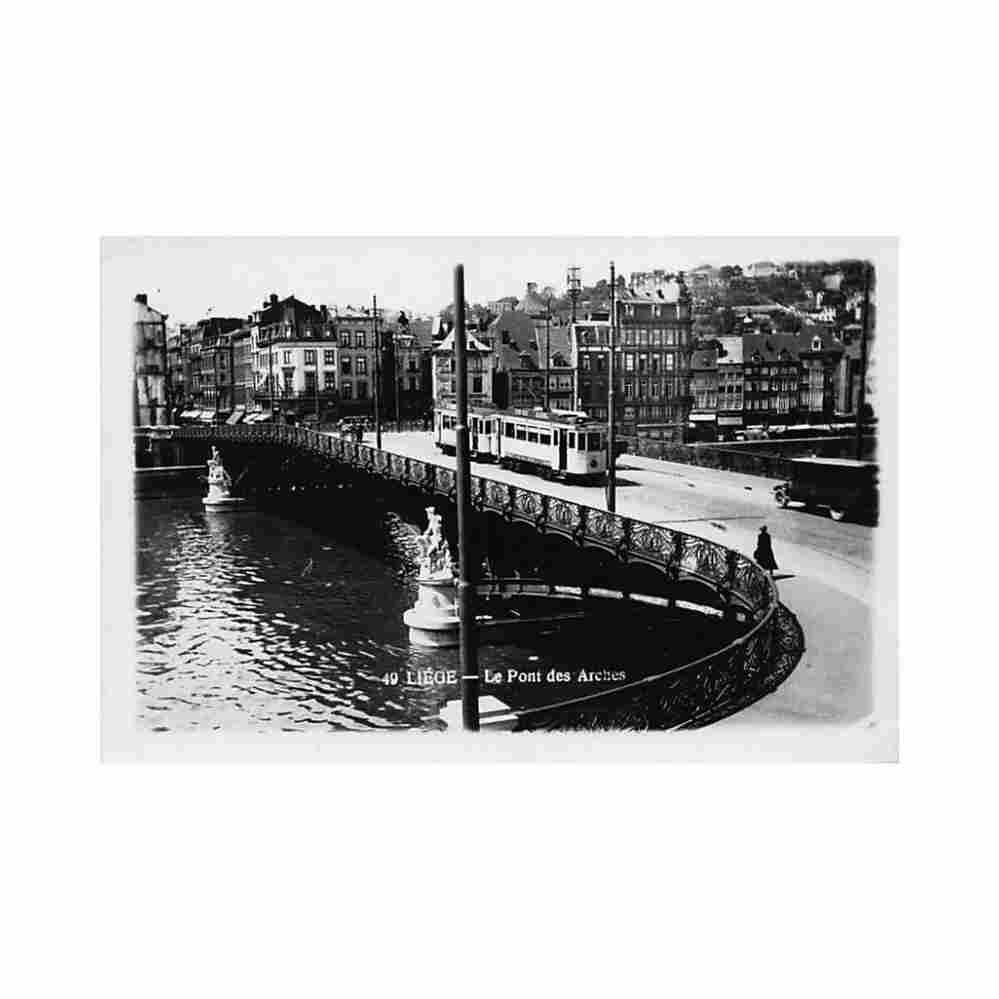 belgique liege tramway sur le pont des arches carte Vintage A4 Photo Print