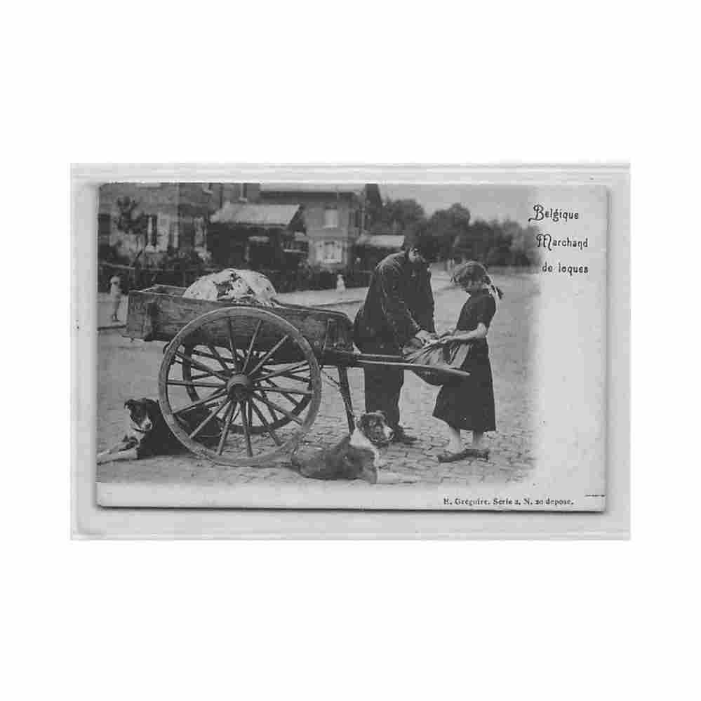 belgique marchand de loques voiture a chien ed e gregoire serie 2 n 20 Vintage A4 Photo Print