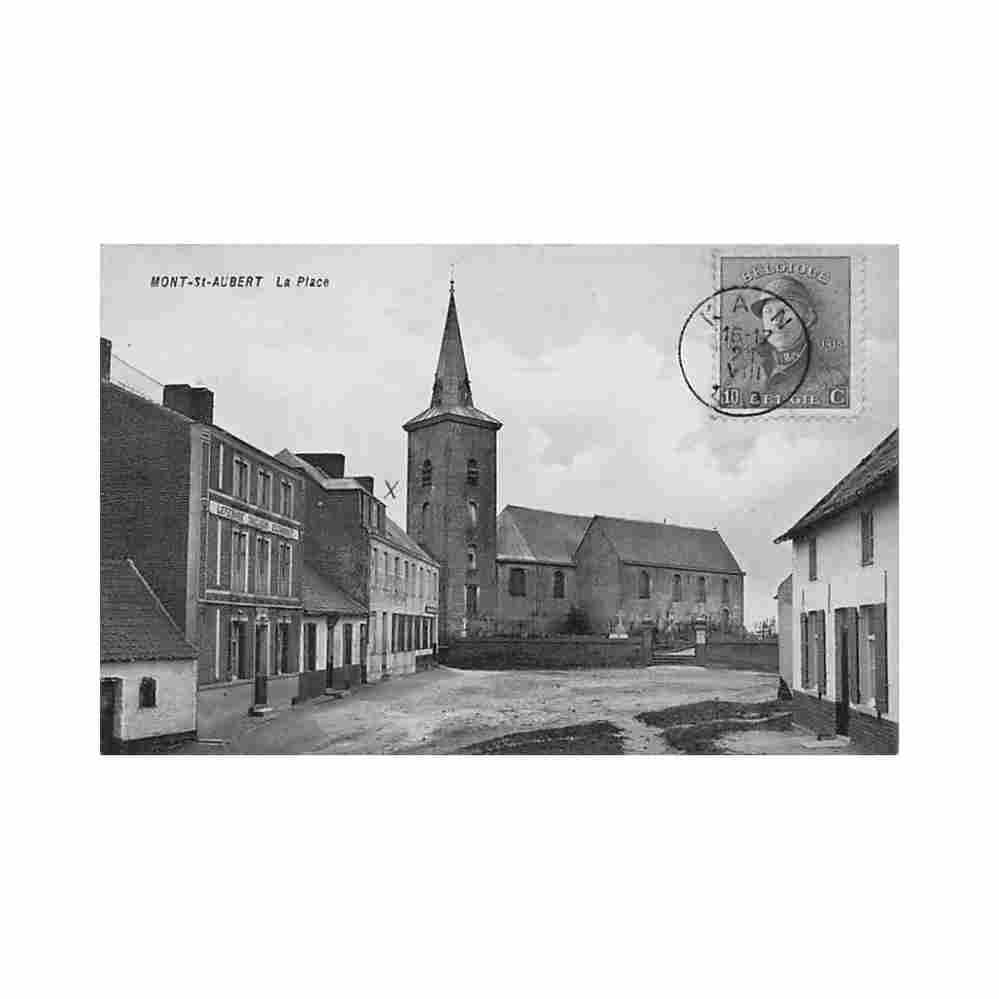 belgique mont saint aubert hainaut la place lefebvre tailleur estaminet ed j vanhee Vintage A4 Photo Print