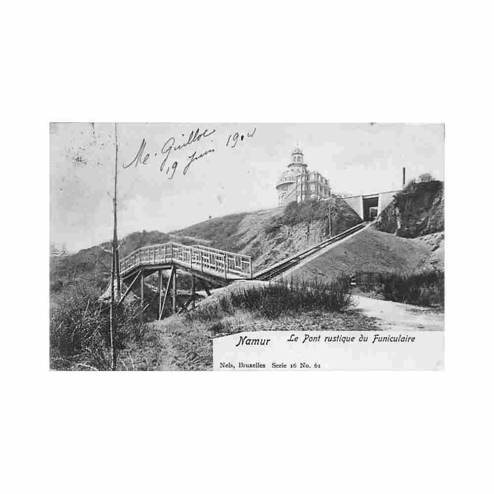 belgique namur le pont rustique du funiculaire ed nels serie 16 n 61 Vintage A4 Photo Print