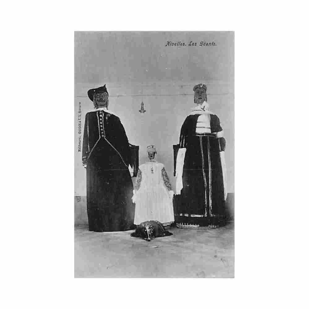 belgique nivelles br w les geants Vintage A4 Photo Print