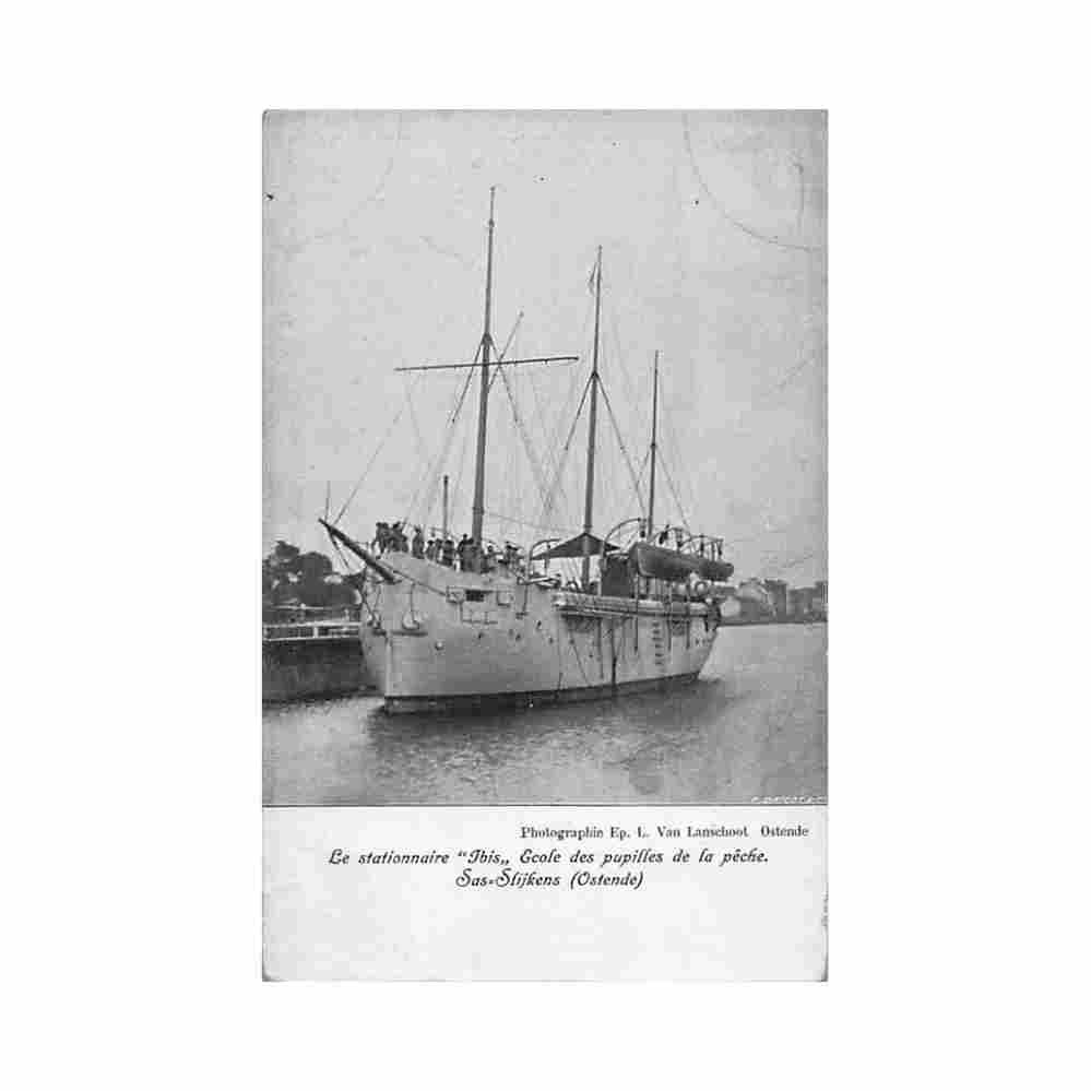 belgique oostende w vl stationnaire ibis ecole des pupilles de la peche sas slijkens Vintage A4 Photo Print