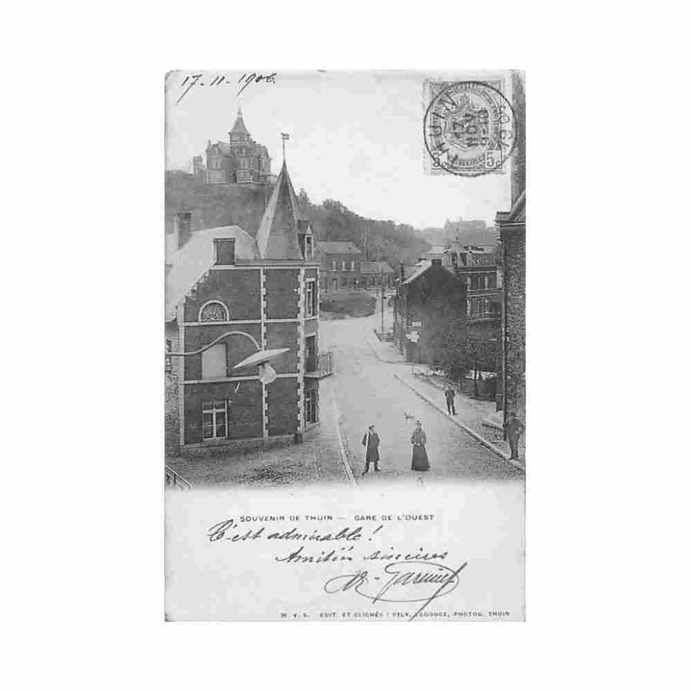 belgique thuin hainaut gare de l ouest Vintage A4 Photo Print