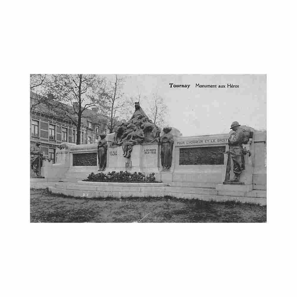 belgique tournai hainaut monument aux heros Vintage A4 Photo Print