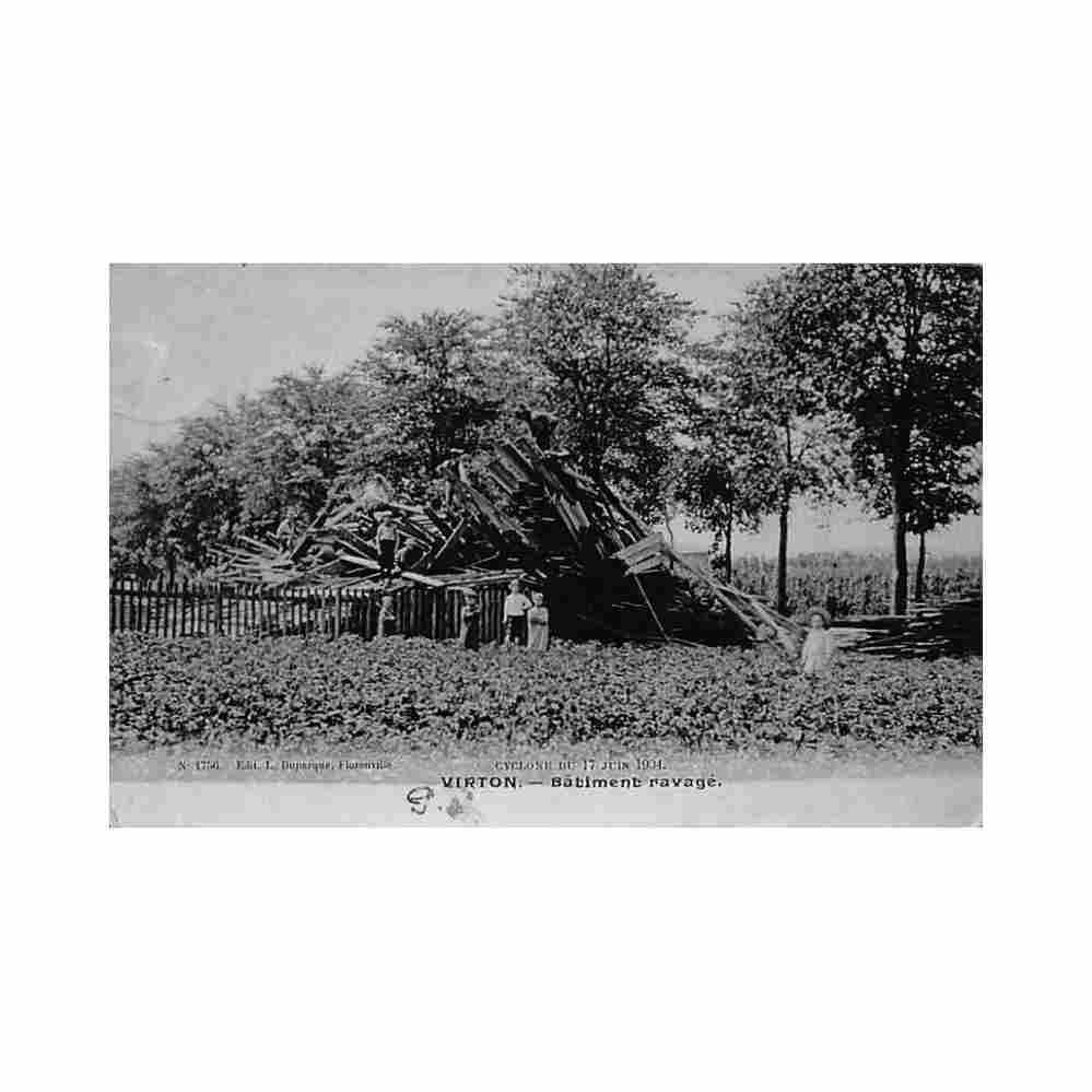 belgique virton lux cyclone du 17 juin 1904 batiment ravage Vintage A4 Photo Print