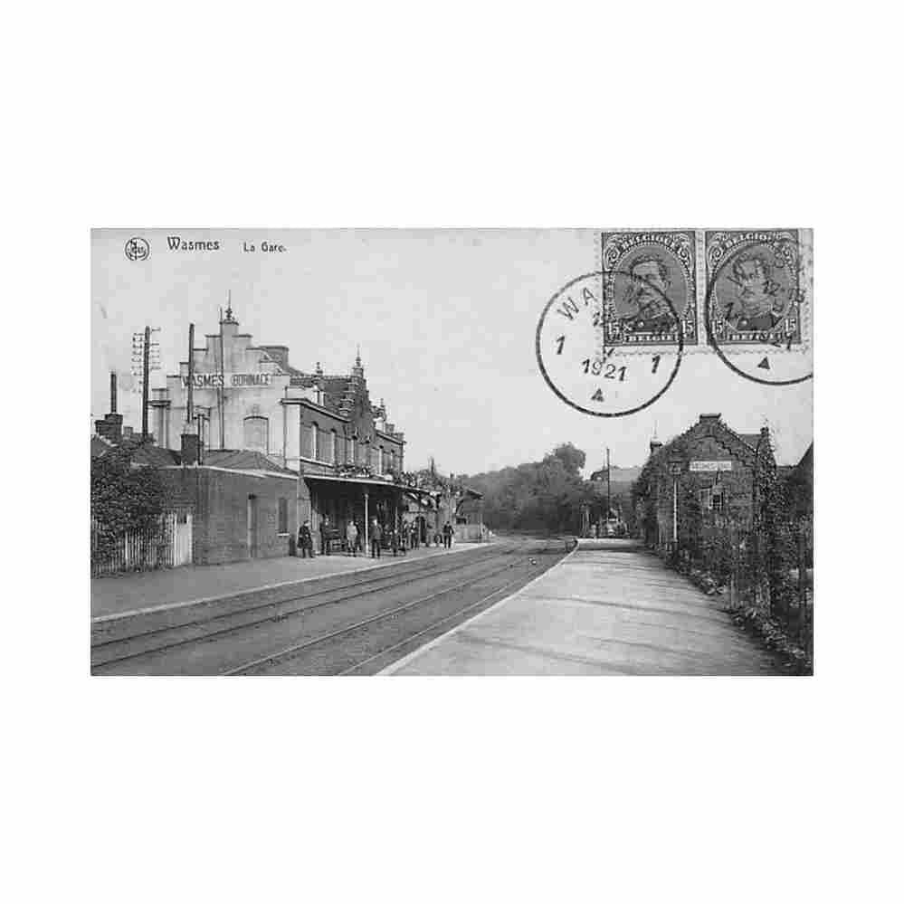 belgique wasmes hainaut la gare Vintage A4 Photo Print