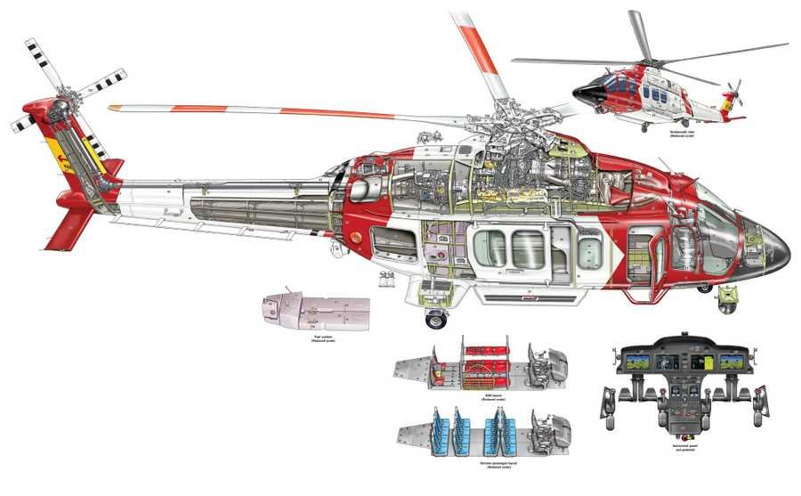 bell 525 relentless cutaway A4 Photo Print