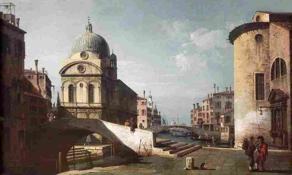 bell Venetian Capriccio with View of Santa Maria dei Miracoli Art A4 Photo Print