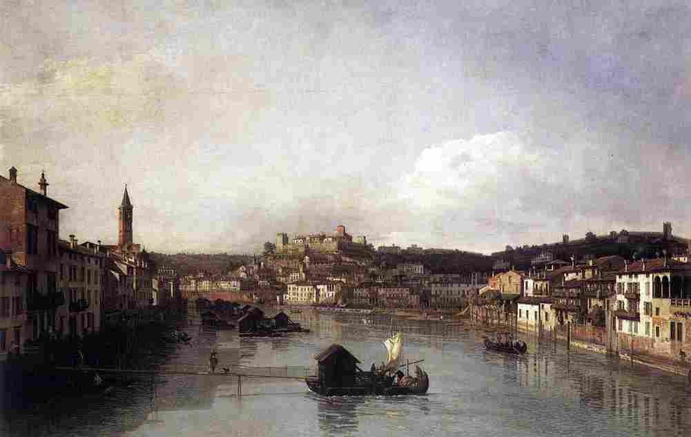 bell Verona and the River Adige Art A4 Photo Print