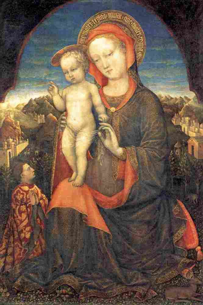 bellini jacopo madonna and child adored by lionello d este Art A4 Photo Print