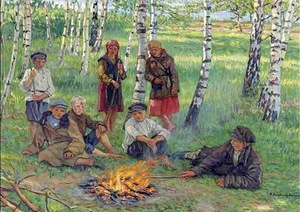 belsky by the campfire Art A4 Photo Print