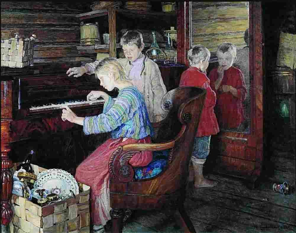 belsky children at the piano Art A4 Photo Print