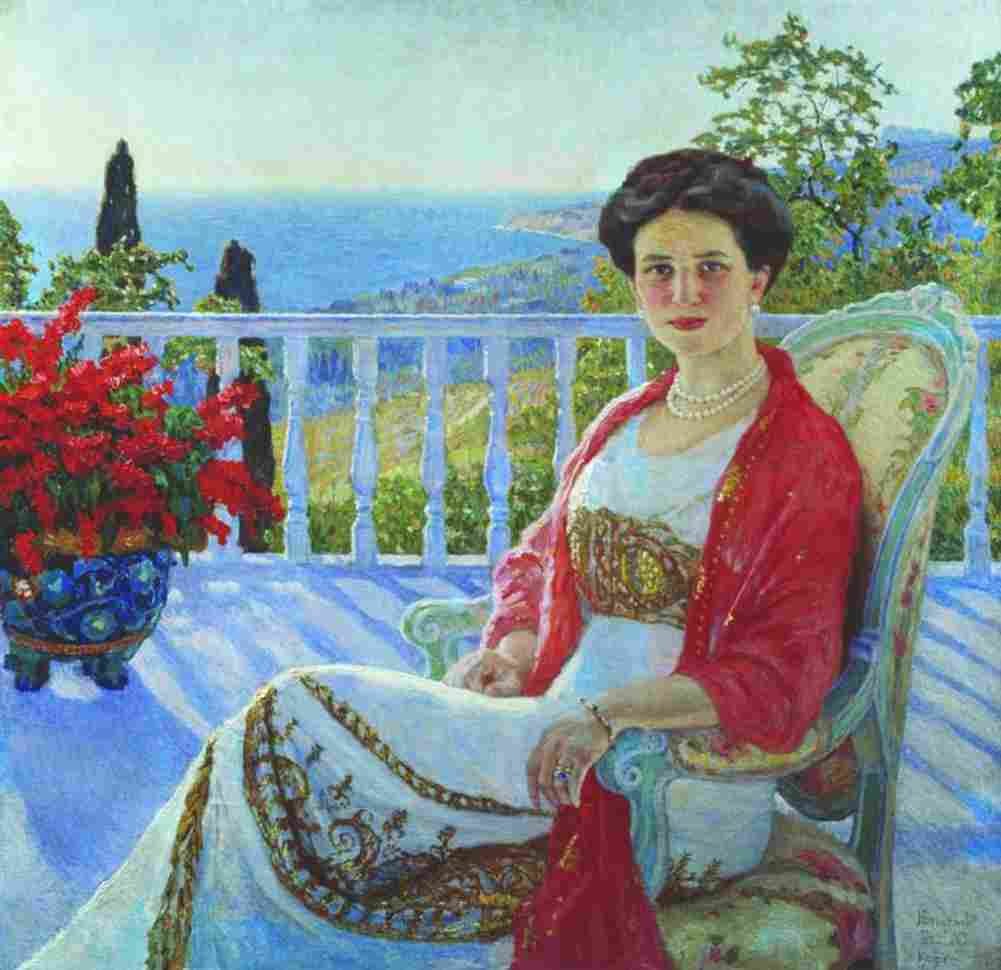 belsky lady on a balcony Art A4 Photo Print