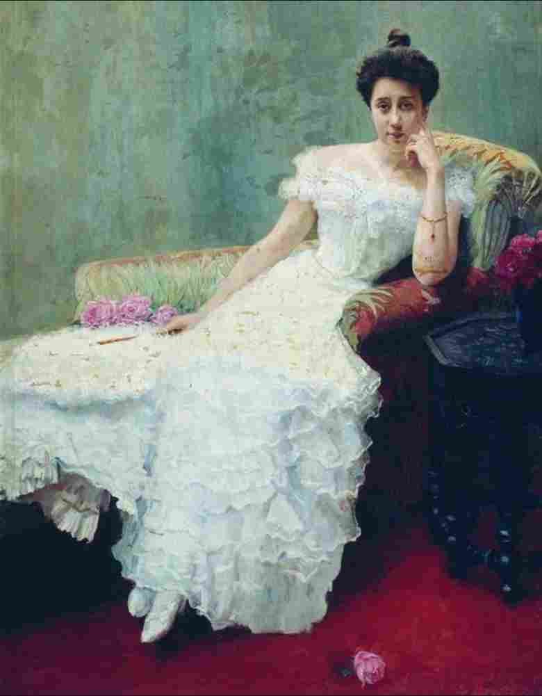 belsky lady with roses Art A4 Photo Print
