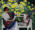 belsky reading in the garden Art A4 Photo Print