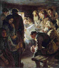 belsky reading the newspaper war news Art A4 Photo Print
