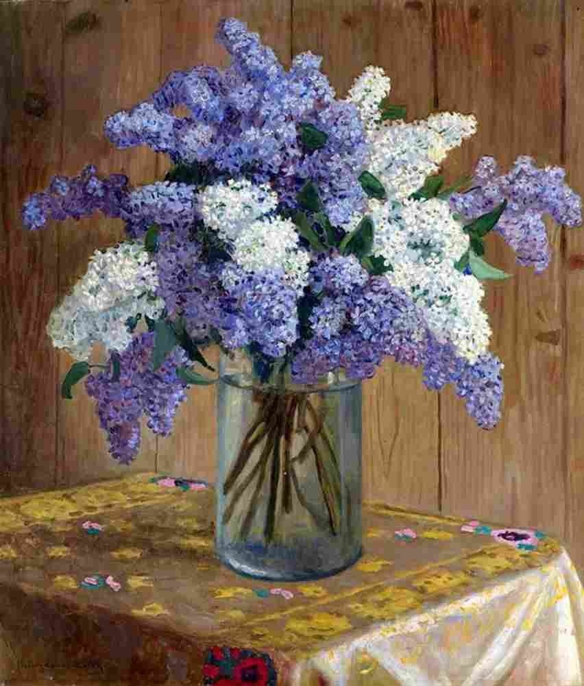 belsky still life with lilacs Art A4 Photo Print