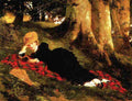 bencz Reading Woman in the Woods Art A4 Photo Print