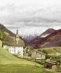 bend The Church of Ramsau Austria Art A4 Photo Print