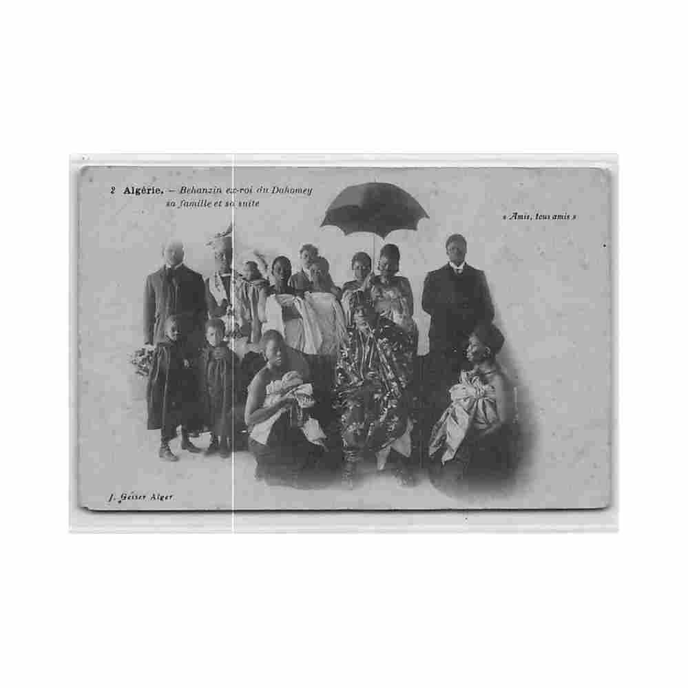 benin behanzin ex king of dahomey his family and his entourage in exile in algeria see scans for status j geiser Vintage A4 Photo Print