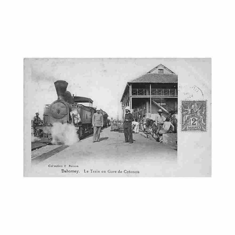 benin cotonou le train en gare ed e besson Vintage A4 Photo Print