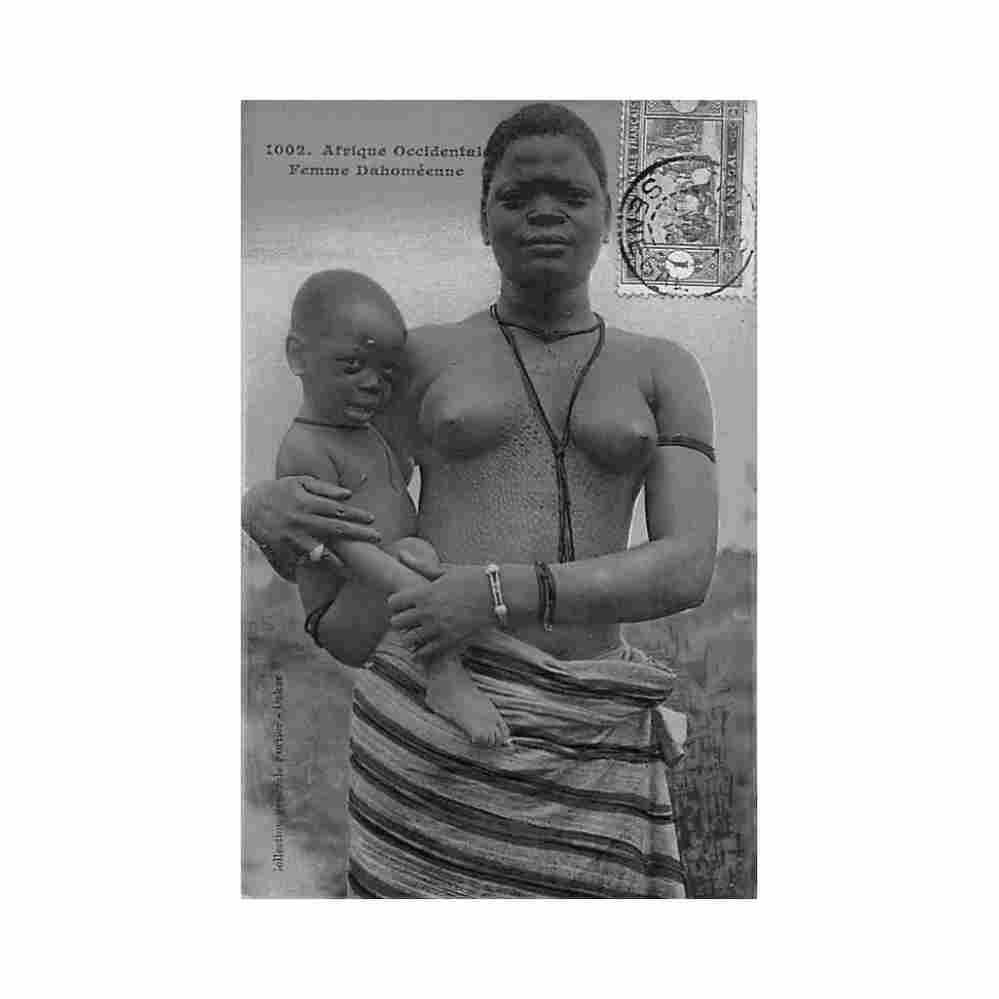 benin dahomean woman scarifications fortier 1002 nu ethnique benin femme dahomeenne scarific Vintage A4 Photo Print