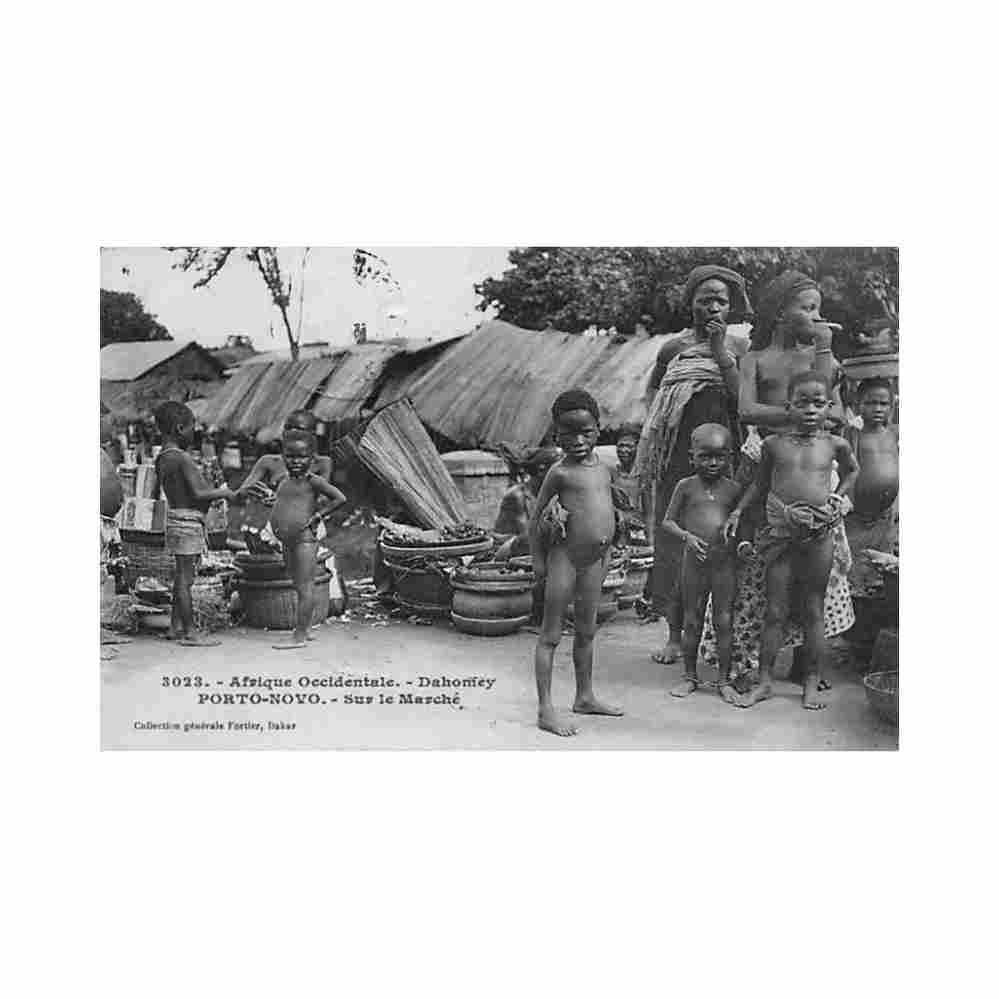 benin porto novo sur le marche ed fortier 3023 Vintage A4 Photo Print