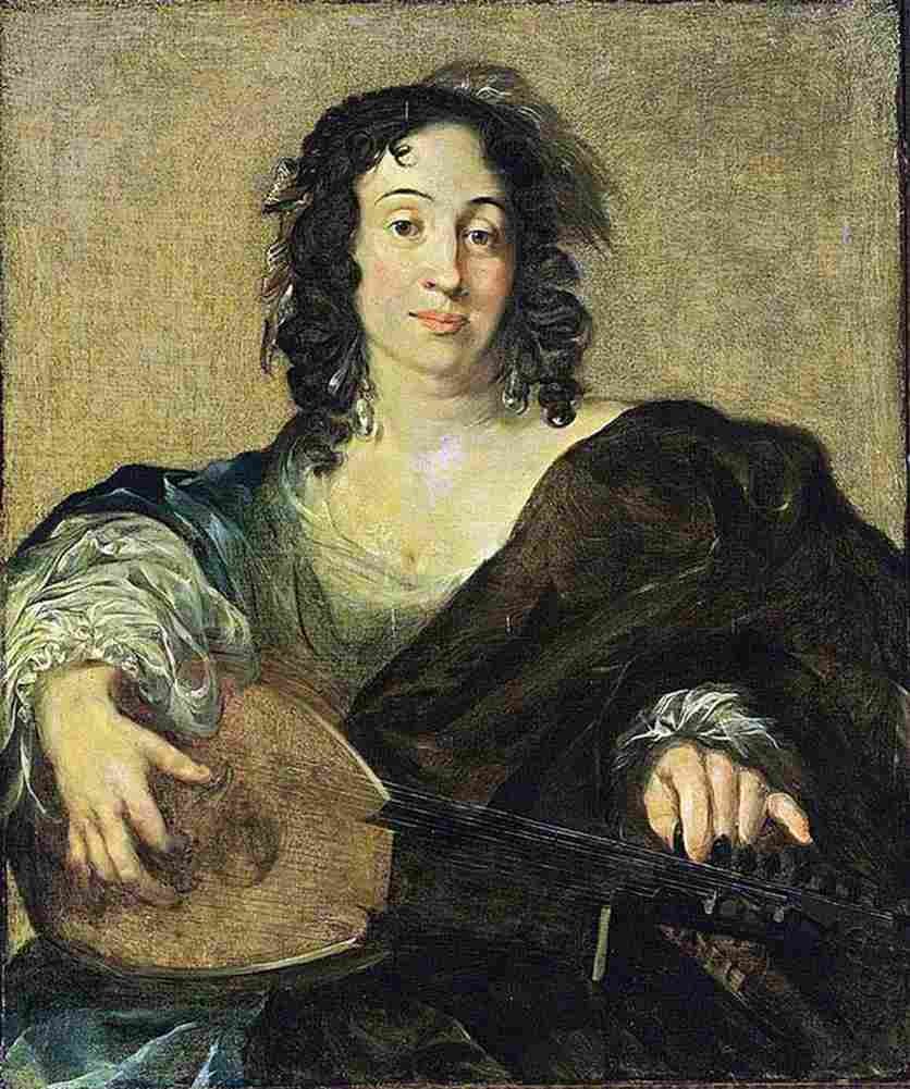 ber A Young Woman Tuning a Lute Art A4 Photo Print