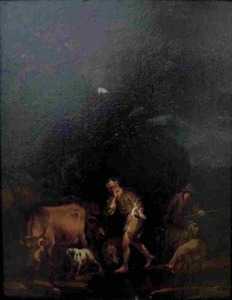 ber Shepherds in the Moonlight in Torchlight Art A4 Photo Print